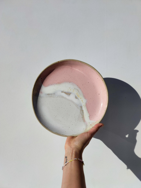 Dinner plate PINK WAVE