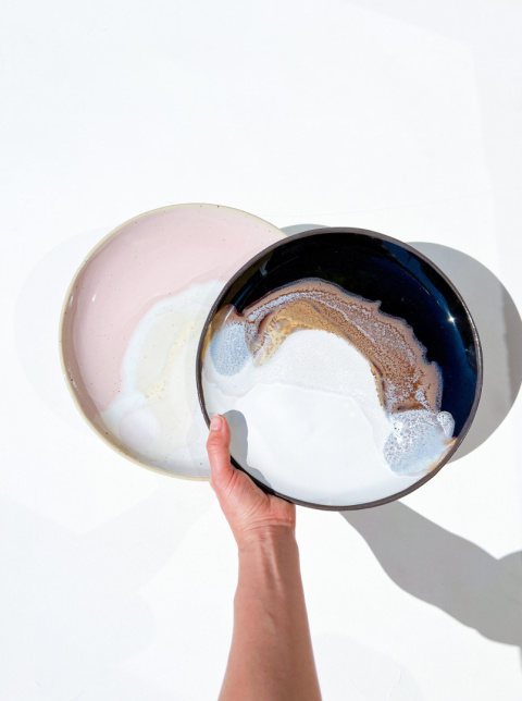 Dinner plate PINK WAVE